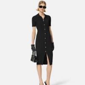 Versace Collection Black Button-Front Dress